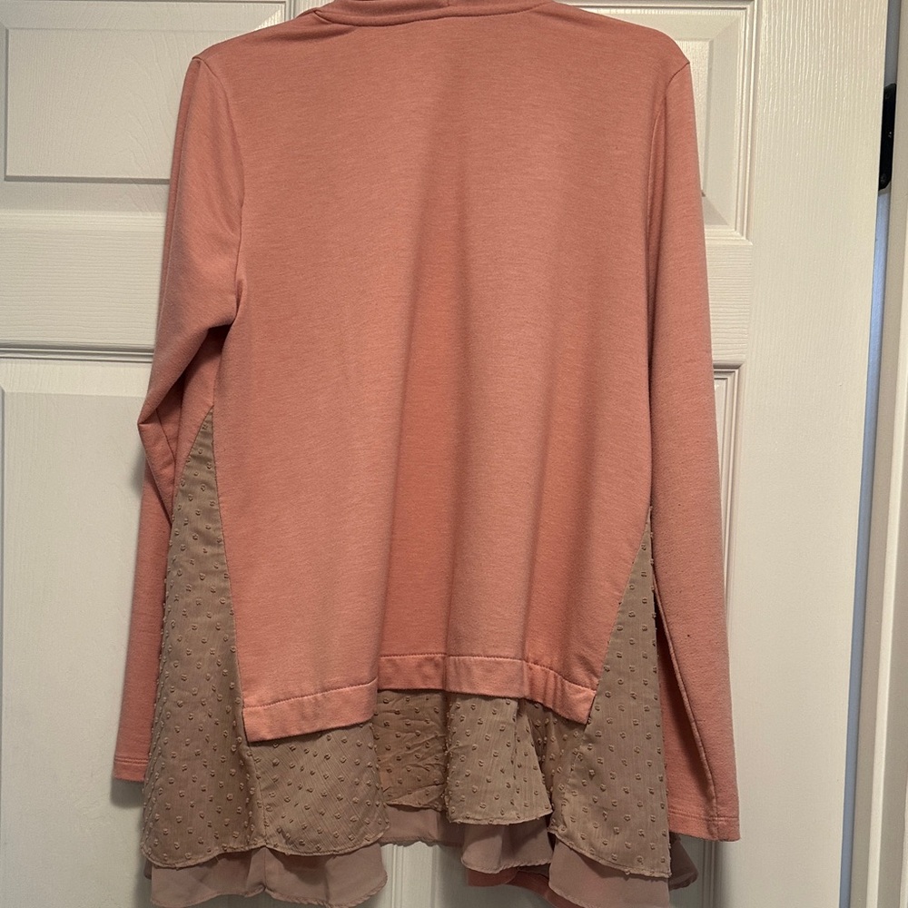 LOGO Lounge by Lori Goldstein Women's Blush Cardigan - Picture 4 of 9